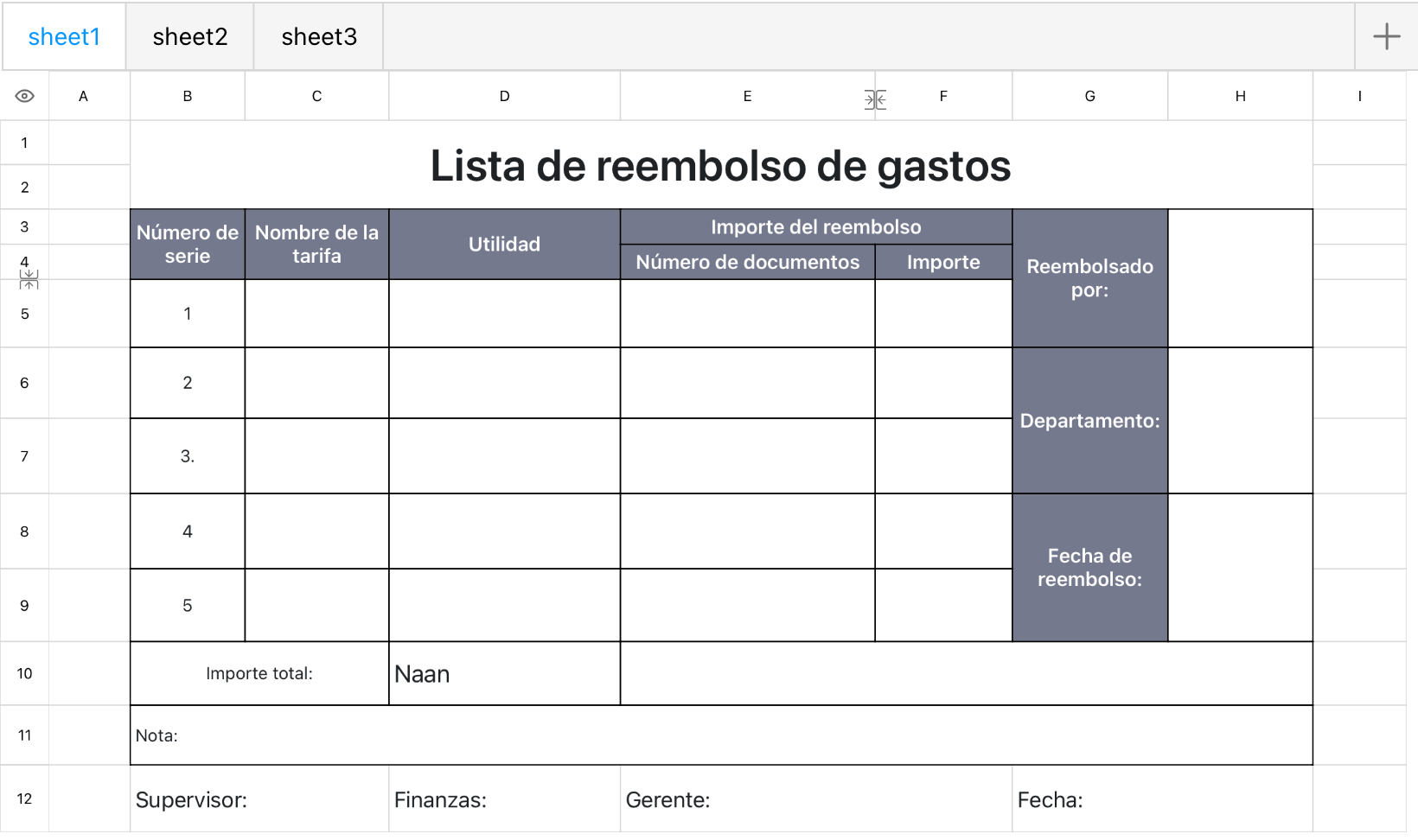 Lista de reembolso de gastos 2